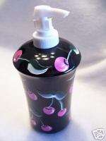 HAND PAINTED Pink Cherries Lotion Soap Pump Dispenser  