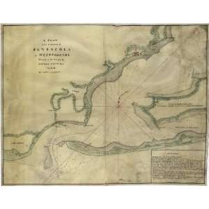  1764 map of Harbors, Florida, Pensacola