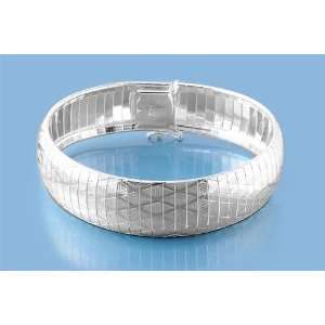   Silver Italian Cleopatra Bracelet w/ Criss Cross Design Jewelry