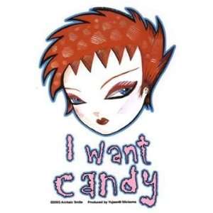  Archaic Smile   I Want Candy   Sticker / Decal Automotive