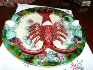 Antique Portuguese Majolica Lobster Platter  