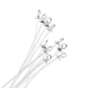  Sterling Silver Head Pins W/ Loop   24 Gauge 1.5 Inch (10 