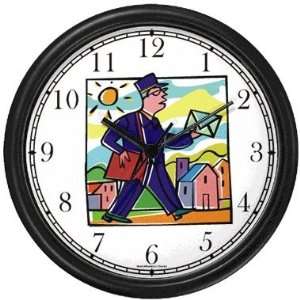 Mailman or Letter Carrier Wall Clock by WatchBuddy Timepieces (Slate 