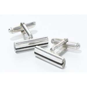   silver handmade cufflinks with wood insert. Made in England Jewelry