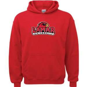  Lamar Cardinals Red Youth Logo Hooded Sweatshirt Sports 