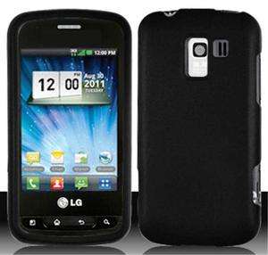 LG Optimus Q L55c BLACK Faceplate Protector Snap On Hard Cover 