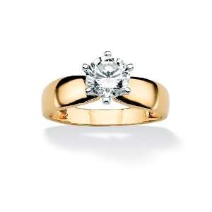    Lux 10k Gold CZ Solitaire Ring Size 7 Lux Jewelers Jewelry