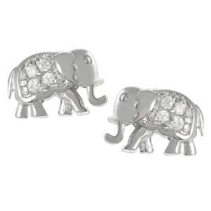  Tressa Sterling Silver Cubic Zirconia Elephant Earrings 