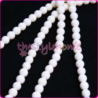 8mm Natural White Sponge Coral Round Loose Beads 16.5  