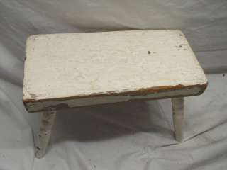 EARLY CHILDS PRIMITIVE WOOD FOOT STOOL ANTIQUE BENCH  