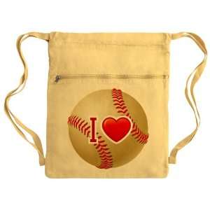  Messenger Bag Sack Pack Yellow I Love Baseball Everything 