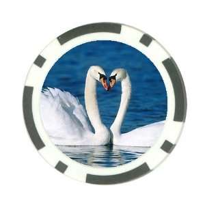  Swans love heart Poker Chip Card Guard Great Gift Idea 