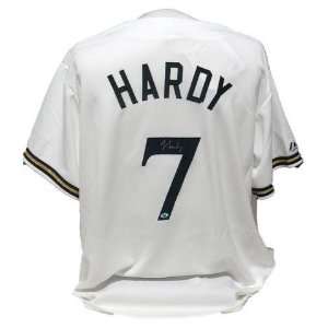  JJ Hardy Milwaukee Brewers Signed White Jersey Sports 