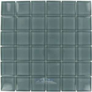   tile   1 7/8 x 1 7/8 glossy glass mosaic in ash