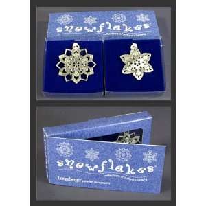  Longaberger Pewter Snowflake Ornaments   Year 2000 (Set of 