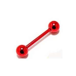    Metallic Red Tongue Bar (14g)   Tongue Ring (1pc) Toys & Games