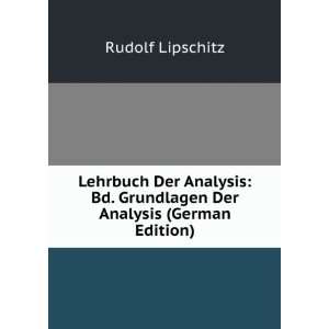   Der Analysis (German Edition) (9785876884305) Rudolf Lipschitz Books