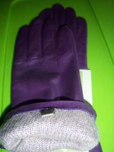 Ladies Fownes Purple Cashmere lined Leather Gloves,Smal  
