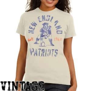 NFL Junk Food New England Patriots Ladies Vintage Crew Premium T Shirt 