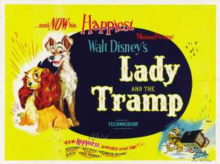 LADY AND THE TRAMP POSTER   BRITISH ARTWORK   UNIQUE AT    ONLY $6 