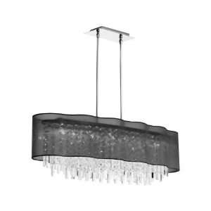  Illusion 8 Light Crystal Pendant in Polished Chrome with Black Shade