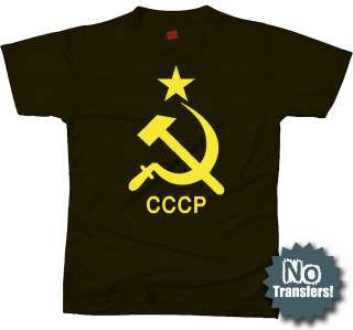 CCCP Gold USSR Soviet Russian KGB New Communist T shirt  