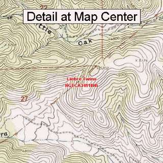  USGS Topographic Quadrangle Map   Liebre Twins, California 