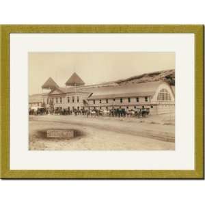  Gold Framed/Matted Print 17x23, Hot Springs Bath House 