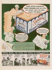 1929 Sunshine Krispy Crackers, Rippled Wheat 3 cooks AD  