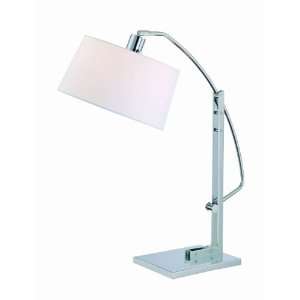 Lite Source LS 21560C/WHT Karm Adjustable Table Lamp, Chrome with 