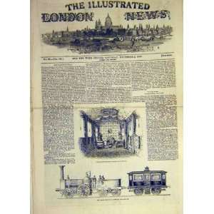  1843 Royal Railway Carriage Engine Sketch Print