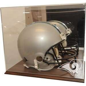  St. Louis Rams Walnut Finished Base Helmet Display Sports 