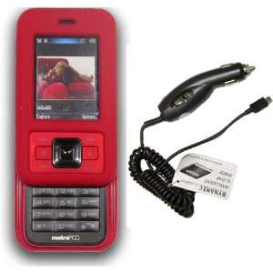  **COMBO** Kyocera Laylo M1400 Red Silicone Skin Case 
