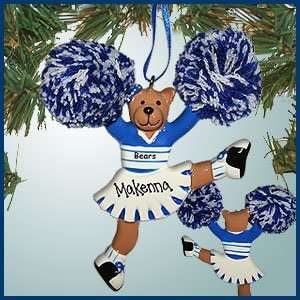  Personalized Christmas Ornaments   Cheerleader Bear Kicking 