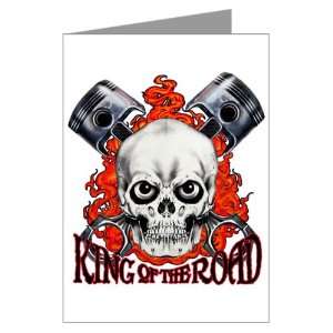  Greeting Cards (20 Pack) King of the Road Skull Flames and 
