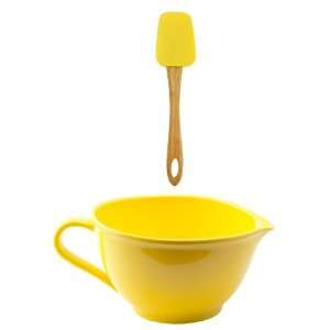  C Yellow Batter Bowl + Spoonula