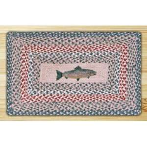  Fish  Print Patch  Rectangle Braided Rug