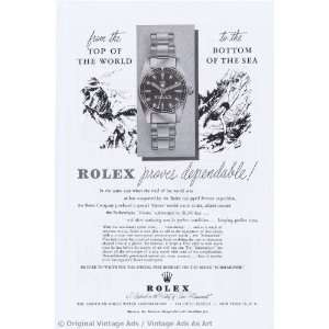  1954 Rolex Proves Dependable Vintage Ad 