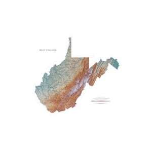  West Virginia Topographic Wall Map by Raven Maps, Print on 