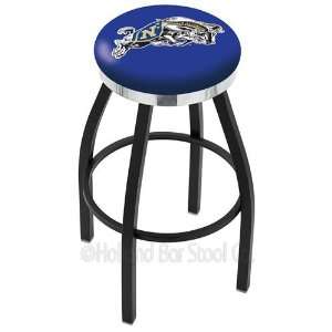   Wrinkle Swivel Bar Stool with Flat Chrome Ring Accent 