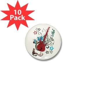  Mini Button (10 Pack) Rock Guitar Music 