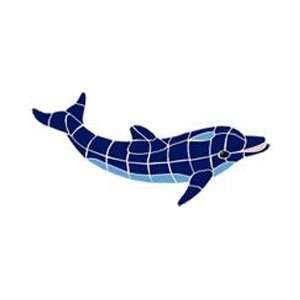  Artistry In Mosaics Aquatic Line Blue Small Dolphin Mosaic 