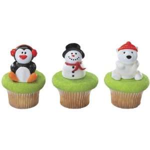 Christmas Party Holiday Friends Cupcake Rings Cake Toppers 