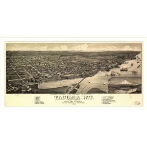  Historic Tacoma 3), Washington, c. 1884 (M) Panoramic Map 