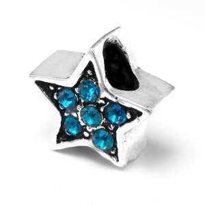 Blue Crystal Star Charm by Olympia Beads & Charms   Compatible for 