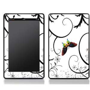 White Flower Butterfly Design Kindle Fire Skin Sticker Cover Art Decal 