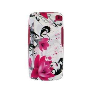  Solid Plastic Phone Cover Case Red Flower on White For LG 