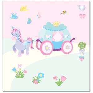  Princess Childrens Wall Decals, Carriage And Unicorn Scene Baby