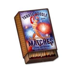  Yankee Doodle Mathces Pinup Girl Vintage Metal Sign 14 X 