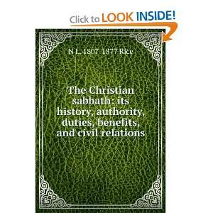  The Christian sabbath its history, authority, duties 